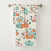 Illustration von Pastel Pumpkin Pattern Stilvoll Badhandtuch Set (Insitu)