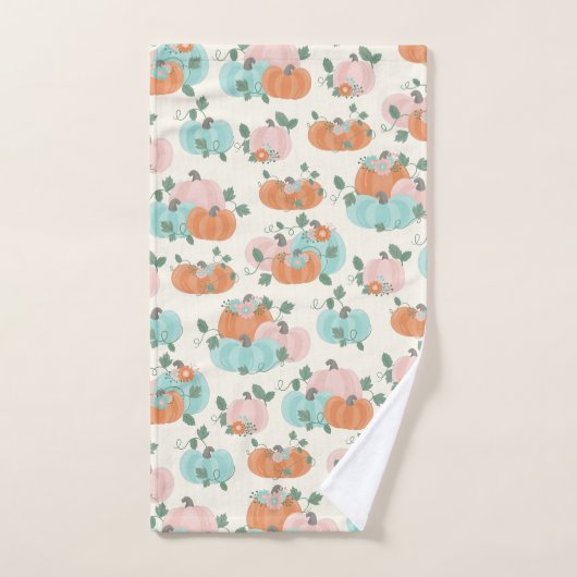 Illustration von Pastel Pumpkin Pattern Stilvoll Badhandtuch Set (Handtuch)