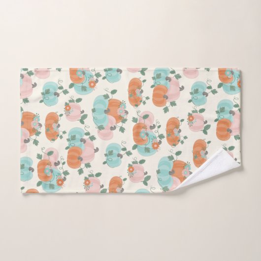 Illustration von Pastel Pumpkin Pattern Stilvoll Badhandtuch Set (Handtuch)