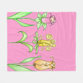 Illustration von Pastel Spring Flowers Fleecedecke (Vorderseite (Horizontal))