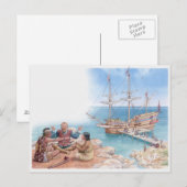 Illustration von Pocahontas und ihrem Vater Postkarte (Vorne/Hinten)