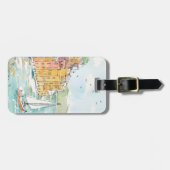 Illustration von Porofino Hafen mit Segelboot Gepäckanhänger (Vorderseite horizontal)