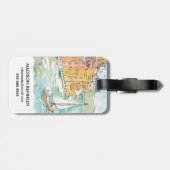 Illustration von Porofino Hafen mit Segelboot Gepäckanhänger (Rückseite horizontal)