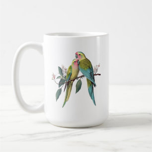 Illustration von Prinzessinnenpapageien im Vintage Kaffeetasse