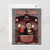Illustration von Punch und Judy Puppets Art Postkarte (Vorne/Hinten)