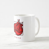 Illustration von Red Boxing Gloves Personalisiert Kaffeetasse (VorderseiteRechts)