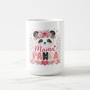 Illustration von rosa floraler Mama-Panda-Muttersc Kaffeetasse