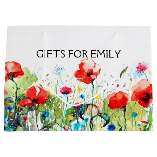 Illustration von Roten Pflaumen und Frühlingsblume Große Geschenktüte (Vorderseite)