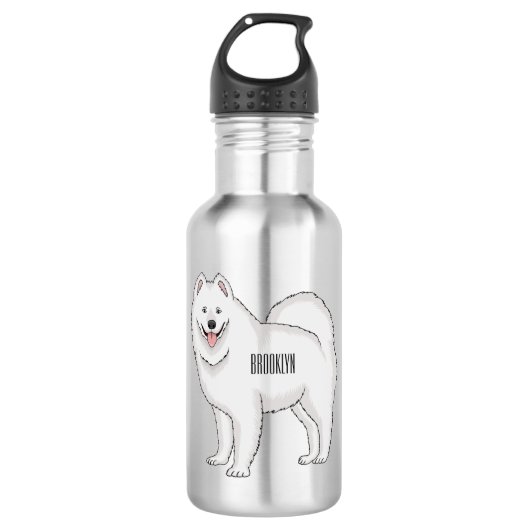 Illustration von Samohunde-Cartoon Edelstahlflasche (Vorderseite)