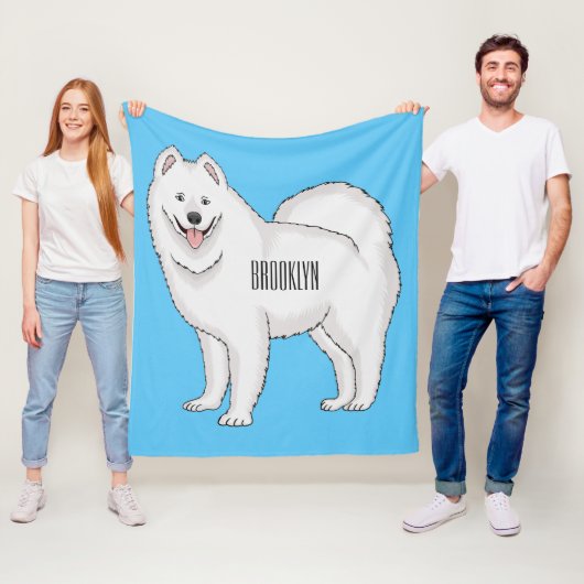 Illustration von Samohunde-Cartoon Fleecedecke (Beispiel)