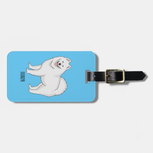 Illustration von Samohunde-Cartoon Gepäckanhänger (Vorderseite horizontal)