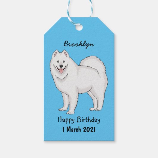 Illustration von Samohunde-Cartoon Geschenkanhänger (Vorderseite)
