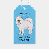 Illustration von Samohunde-Cartoon Geschenkanhänger (Rückseite)