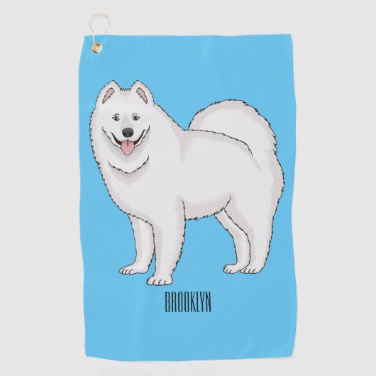 Illustration von Samohunde-Cartoon Golfhandtuch (Vorderseite)