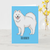 Illustration von Samohunde-Cartoon Karte (Gelbe Blume)
