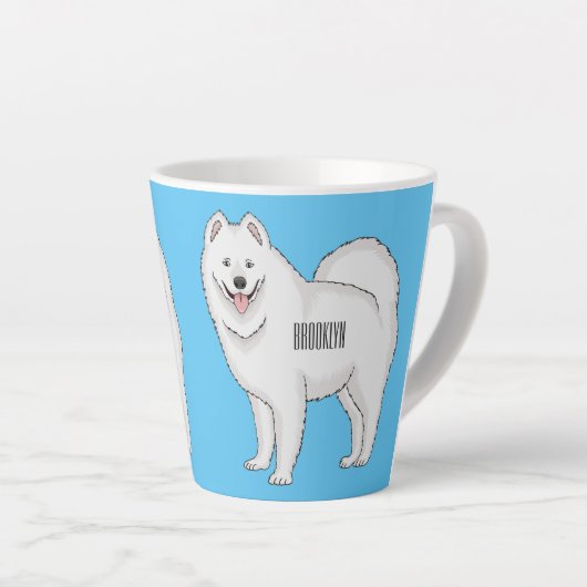 Illustration von Samohunde-Cartoon Milchtasse (Rechte Ecke)