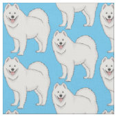 Illustration von Samohunde-Cartoon Stoff (Nahaufnahme)
