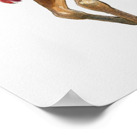 Illustration von Samurai auf dem Pferd Poster (Ecke)