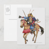 Illustration von Samurai auf dem Pferd Postkarte (Vorne/Hinten)