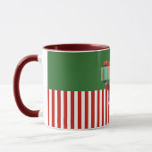 Illustration von Santa Claus mit Geschenkbox Tasse (Links)
