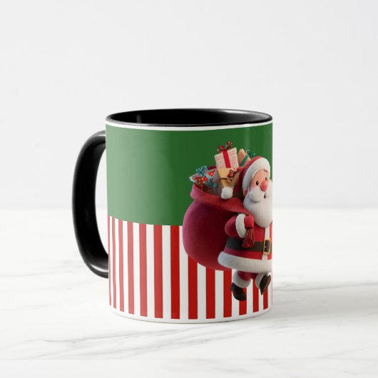Illustration von Santa mit Geschenksack Tasse (Vorderseite Links)