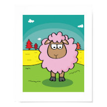 Illustration von Schafen - Kindergarten Art Poster