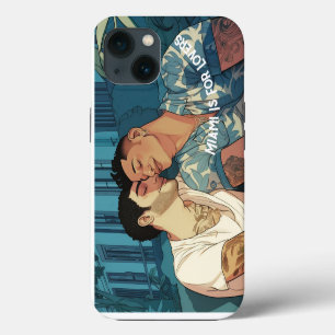 Illustration von schwulen Männern, die sich in der iPhone 13 Hülle