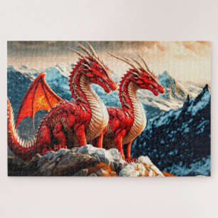 Illustration von sitzenden Drachen Puzzle