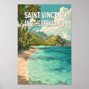 Illustration von St. Vincent und den Grenadinen Poster