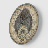 Illustration von Steampunkrusken und Pocket Watch Große Wanduhr (Winkel)