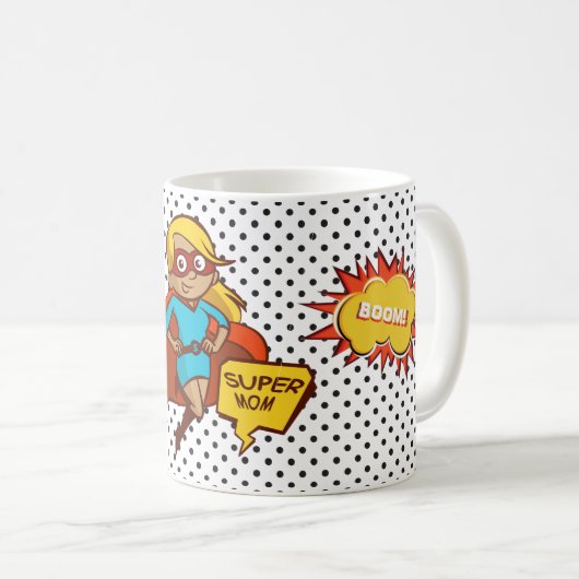 Illustration von SuperMom Pop Kaffeetasse (VorderseiteRechts)