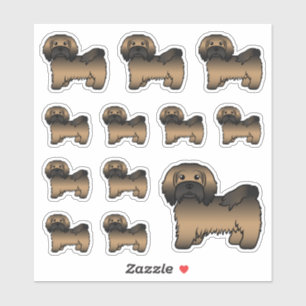 Illustration von süßen Cartoon-Hunden der Havanese Aufkleber