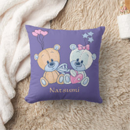 Illustration von Teddy Bears und Balloons Kissen