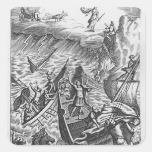 Illustration von "The Aeneid" von Virgil Quadratischer Aufkleber
