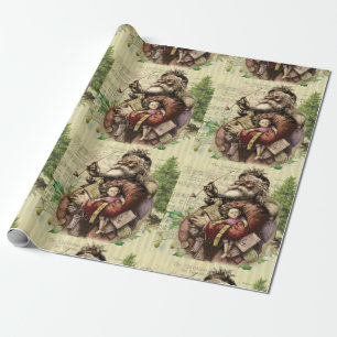 Illustration von Thomas Nast: Klassischer Weihnach Geschenkpapier