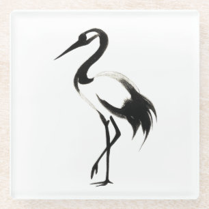 Illustration von Tintenpatronen - Zen-Pinseldesign Glasuntersetzer