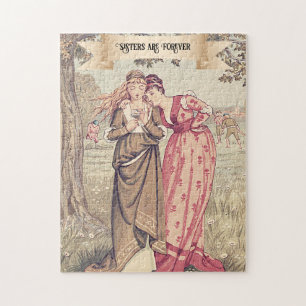 Illustration von viktorianischen Schwestern im Reg Puzzle