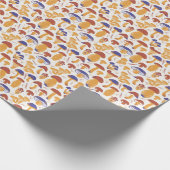 Illustration von Vintag essbaren Pilzen Geschenkpapier (Ecke)