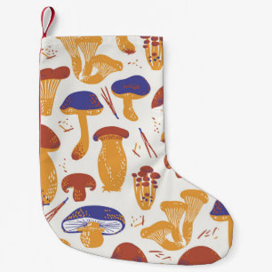 Illustration von Vintag essbaren Pilzen Kleiner Weihnachtsstrumpf