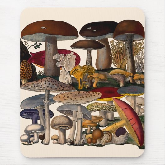 Illustration von Vintage-Pilzen Mousepad (Vorne)