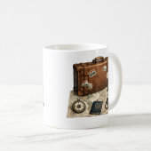 Illustration von Vintage-Reiseessentials Kaffeetasse (VorderseiteRechts)