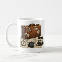 Illustration von Vintage-Reiseessentials