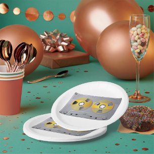Illustration von Vintagen Kassettenband Pappteller