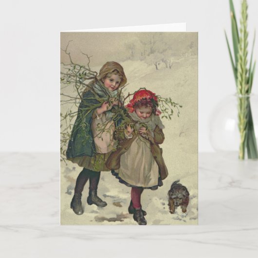 Illustration von Weihnachtsbaumzucht, Pub. 1886 Feiertagskarte (Vorderseite)