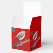 Illustration von Weihnachtsrobin und Efeu-Blätter Geschenkschachtel (Geöffnet)