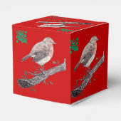 Illustration von Weihnachtsrobin und Efeu-Blätter Geschenkschachtel (Rückseite)