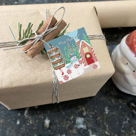 Illustration von Whimsical North Pole - Giftmarken Geschenkanhänger