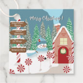 Illustration von Whimsical North Pole - Giftmarken Geschenkanhänger (Vorderseite)