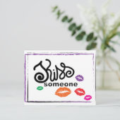 Illustration von Whimsisfarben KISSES Postkarte (Stehend Vorderseite)