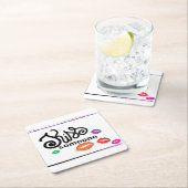 Illustration von Whimsisfarben KISSES Rechteckiger Pappuntersetzer (Vor Ort)